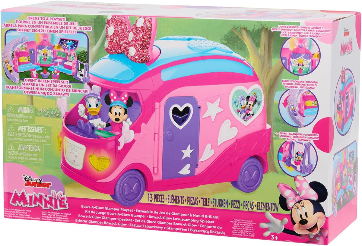 Disney Junior Minnie Mouse Bows-A-Glow - Juego de glamper rodante |...