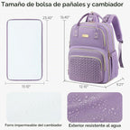 AIJIEKE Mochila para pañales, Mochila para pañales multifuncional g...
