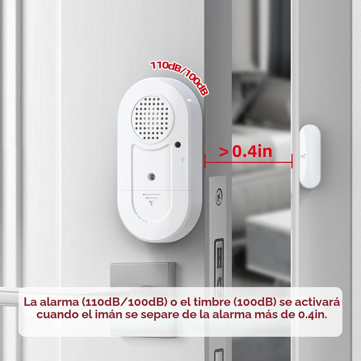 Sanjie Sensores de alarma para puerta y ventana, paquete de 5, 125d...