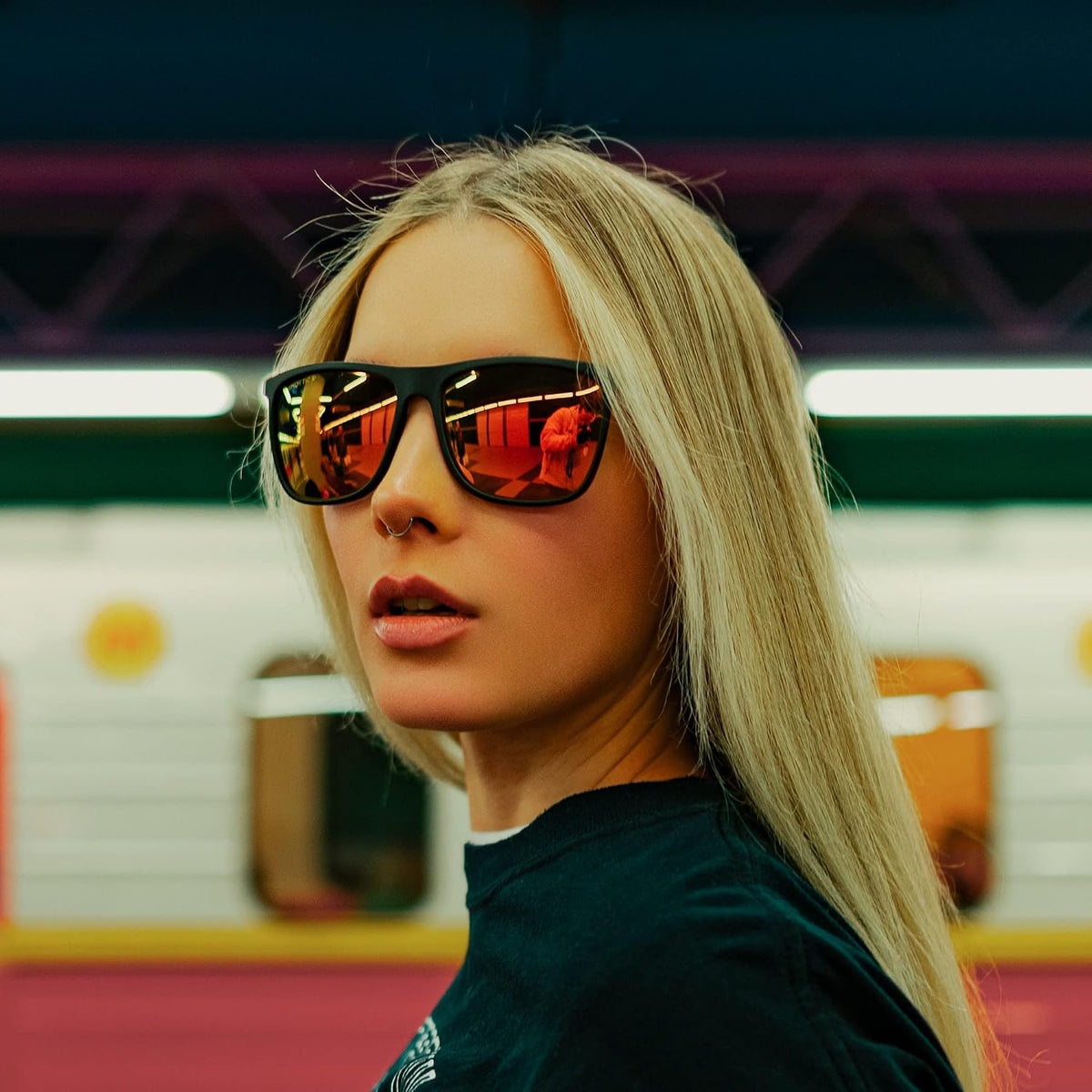 ZENOTTIC Gafas de sol polarizadas cuadradas para hombre, ultraliger...