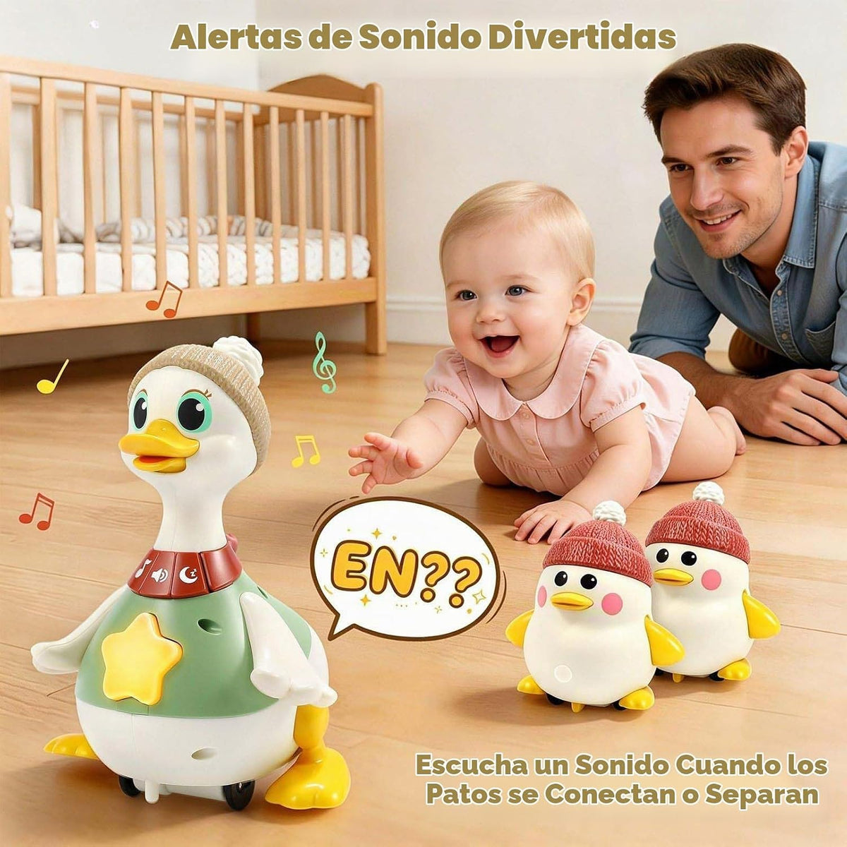Yunaking Juguetes musicales del pato de la boca abajo, juguetes del...