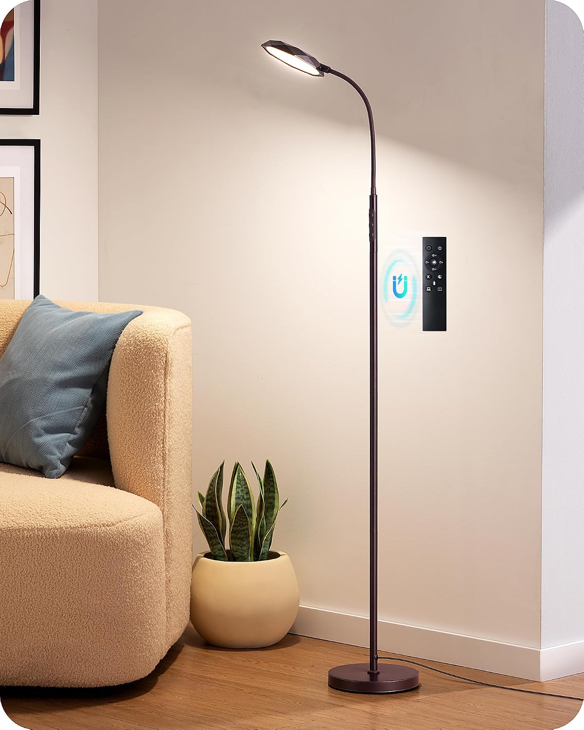 EDISHINE Lámpara de pie LED moderna 1300LM Lámparas de pie para sal...