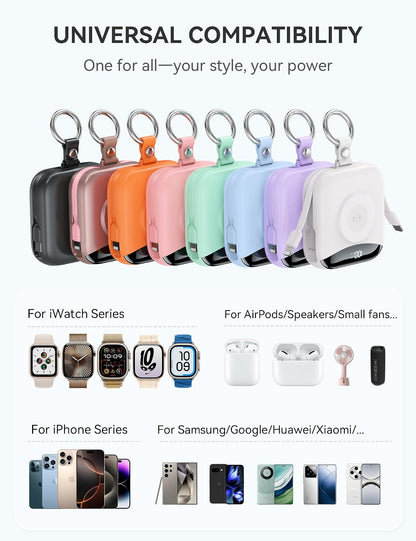 citicr Cargador portátil de 10000 mAh con cables incorporados y car...