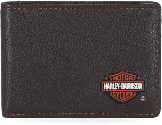 Harley-Davidson Billetera de cuero genuino con bloqueo RFID para ho...
