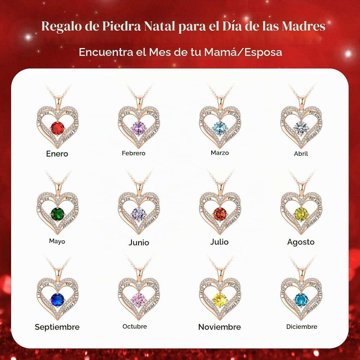 Collares de oro rosa de 18 quilates para mujer, regalos de cumpleañ...