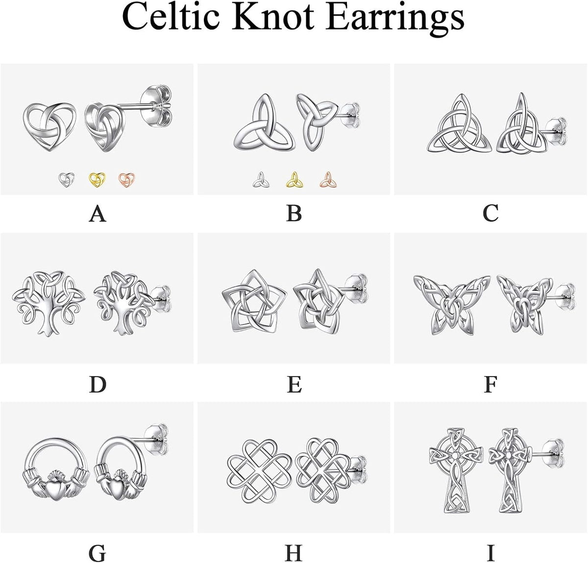 ChicSilver Pendientes celtas para mujer de plata de ley hipoalergén...
