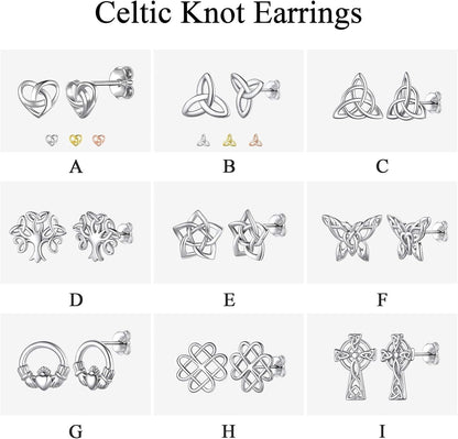 ChicSilver Pendientes celtas para mujer de plata de ley hipoalergén...