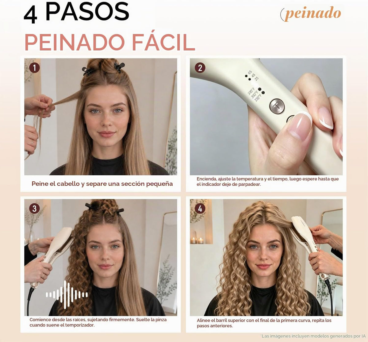 LA MAESII Plancha rizadora de pelo de 0.8 pulgadas, rizador de pelo...
