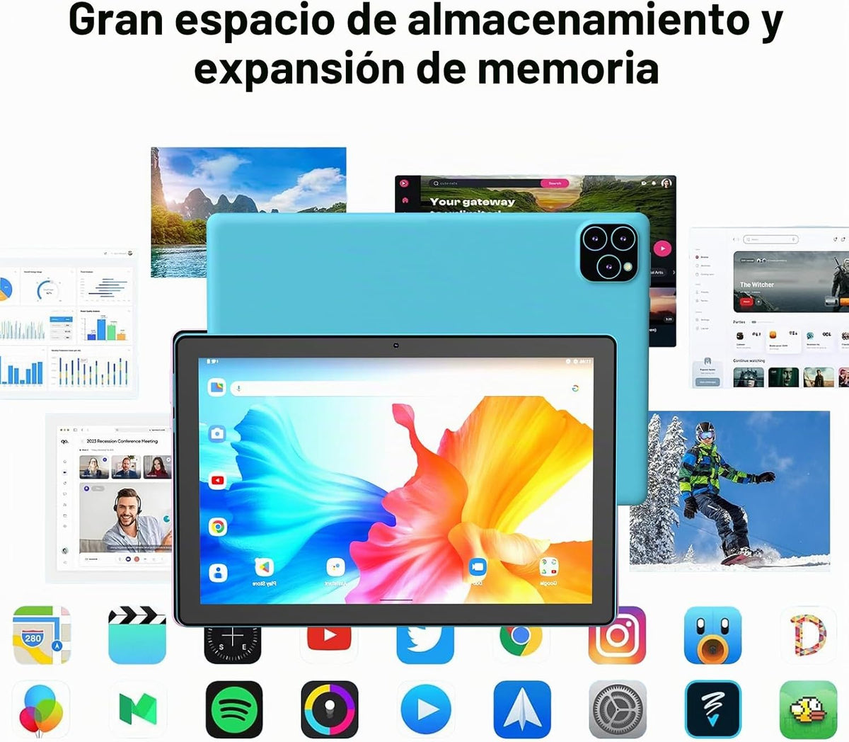 ICONLINK - Tablet Android 16 de 10 pulgadas, 12 (3+9) GB RAM+64GB R...