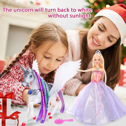 Bettina Muñeca de princesa de unicornio y cuento de hadas que cambi...