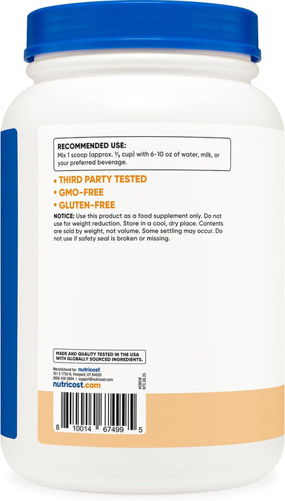 Nutricost Polvo aislado de proteína de suero (masa de pastel, 2 lib...