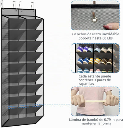 KEEPJOY 20-30 pares de organizadores de zapatos grises sobre la pue...