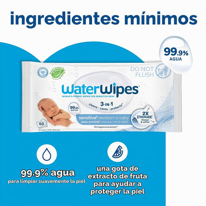 Toallitas Húmedas para Bebés WaterWipes, 852401006026, Blanco, 1, 12