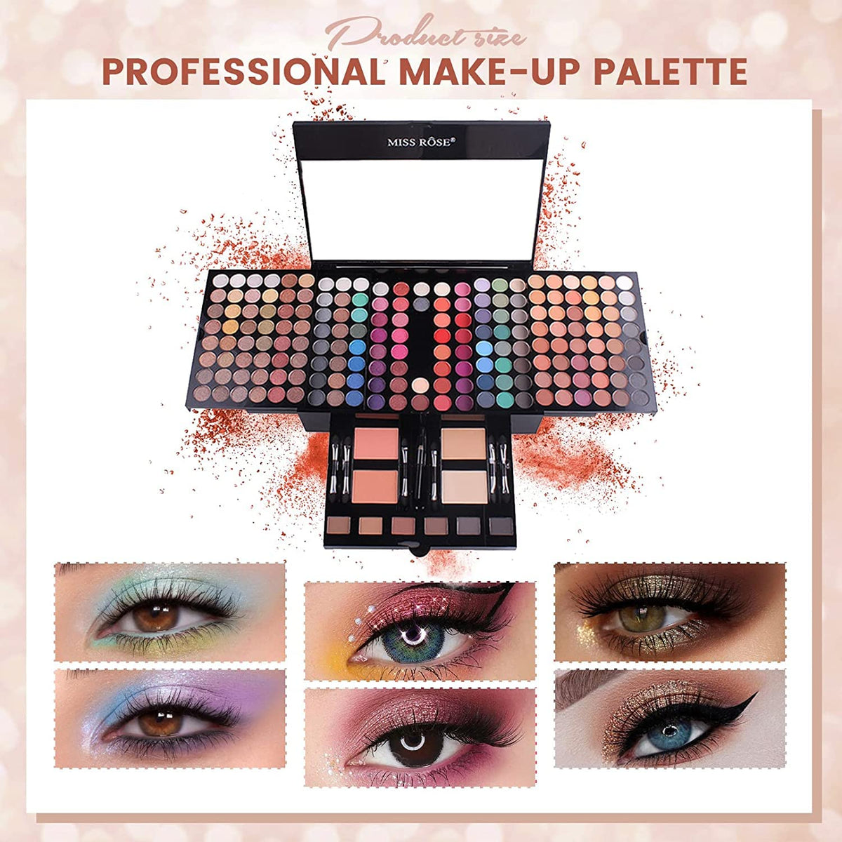 MISS ROSE Juego de caja de piano de maquillaje cosmético de 190 col...