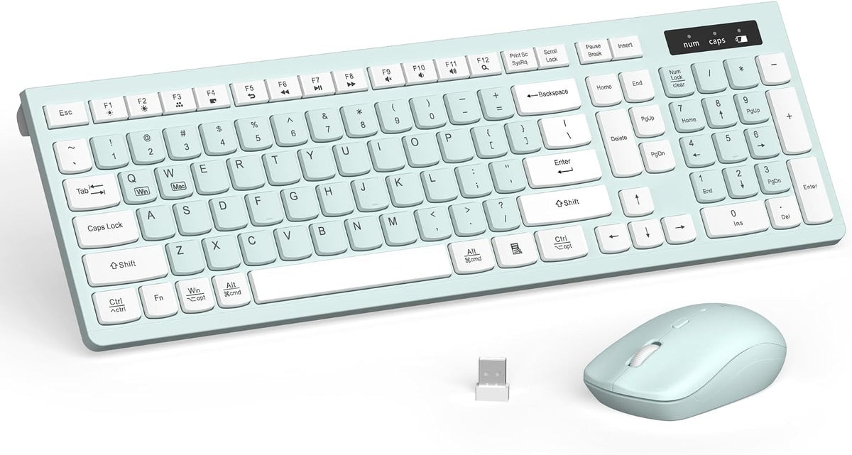 Combo silencioso de teclado y mouse inalámbricos para oficina y hog...