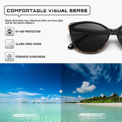 Colrea Gafas de Sol Modernas con Forma de Ojo de Gato para Mujer, E...