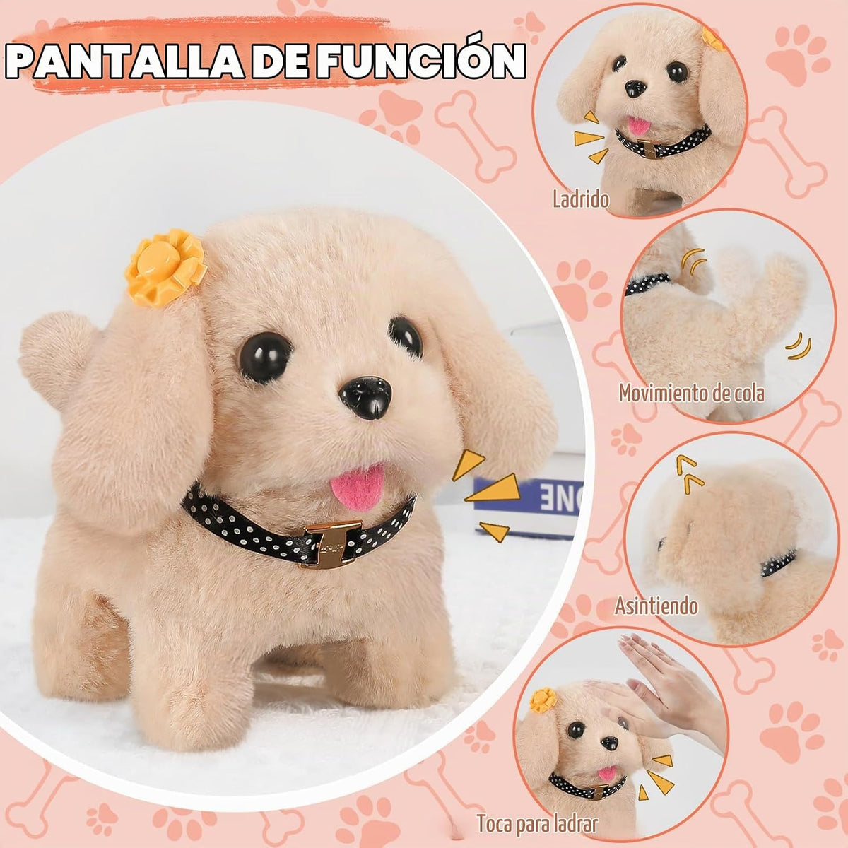 16 piezas de juguetes de perro robot para niñas, juguetes para niña...