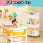 SUNALLY Carrito de pañales para bebés, carrito de pañales con rueda...