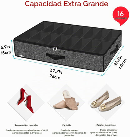 Onlyeasy Organizador de almacenamiento de zapatos resistente debajo...