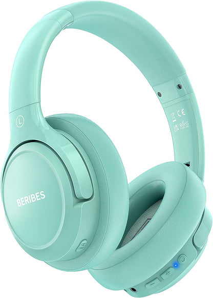 BERIBES Auriculares Bluetooth sobre la oreja Auriculares estéreo in...