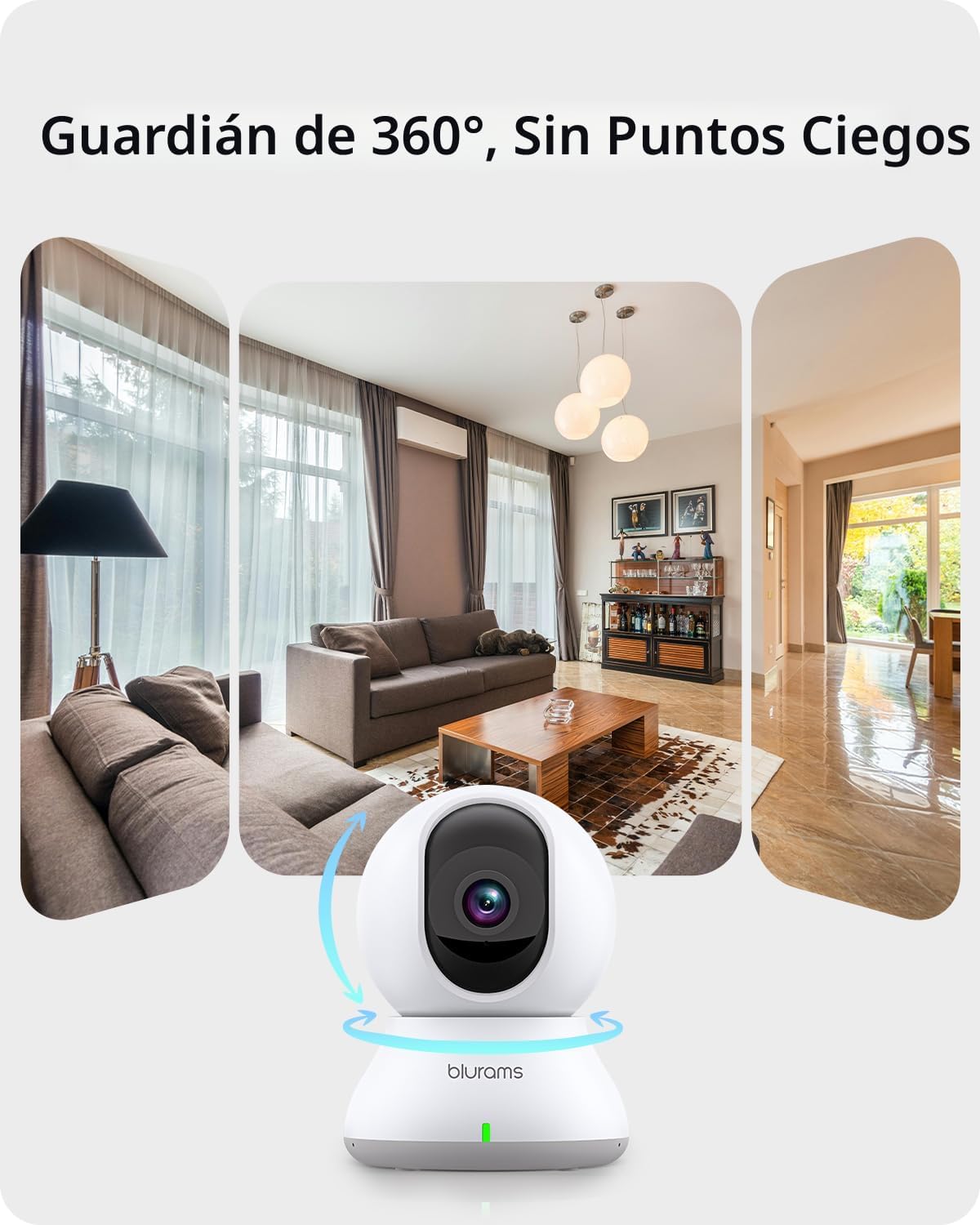 blurams Cámara de seguridad 2K, monitor para bebé, cámara para perr...