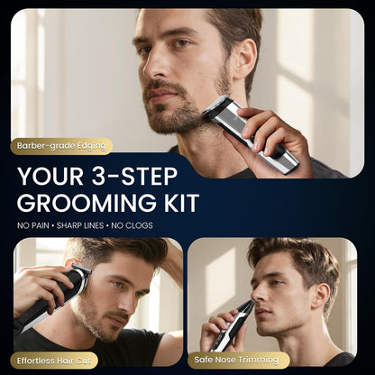 Ufree Recortadora de barba 3 en 1 para hombres, afeitadora eléctric...