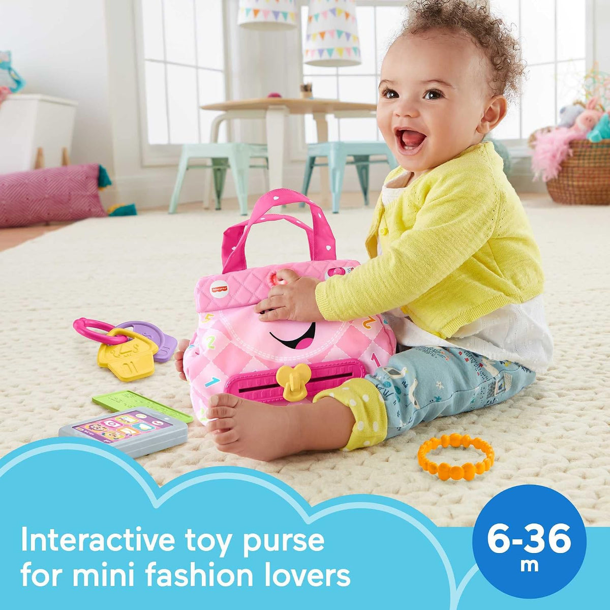 Fisher-Price Laugh &amp; Learn My Smart Purse, rosa, juguete musica...