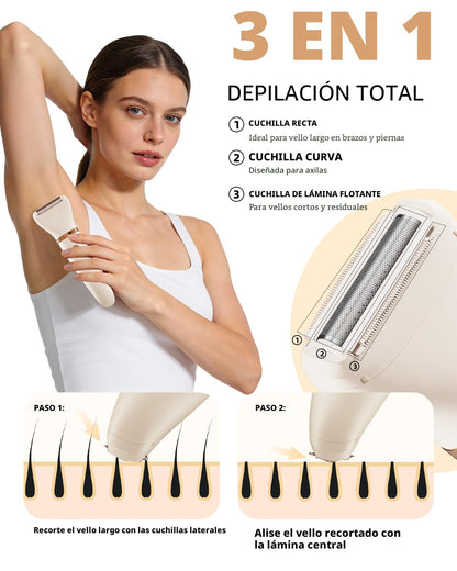 Ufree Maquinilla de Afeitar Eléctrica 3 en 1 para Mujer, Regalos pa...