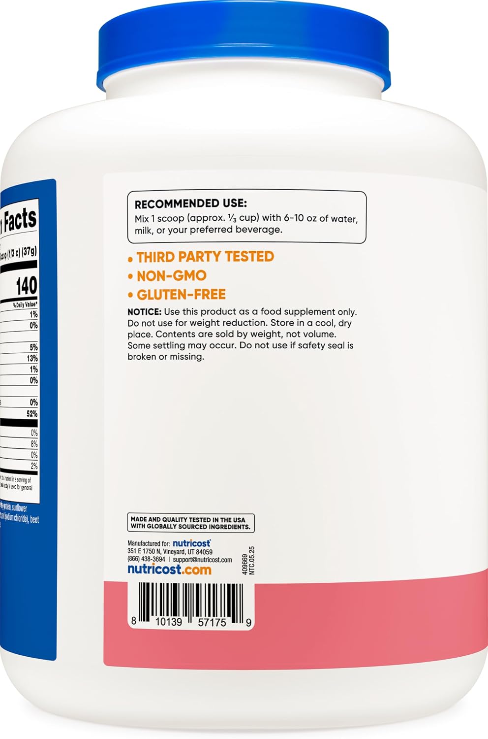 Nutricost Aislado de proteína de suero (batido de fresa) 5LBS