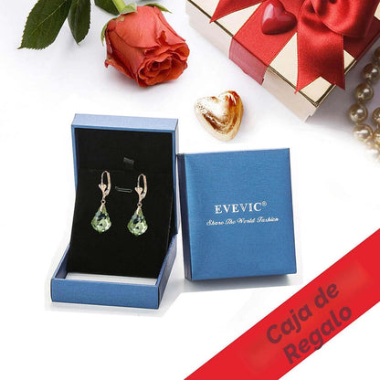 Aretes de cristal austriaco barroco con cierre de palanca para muje...