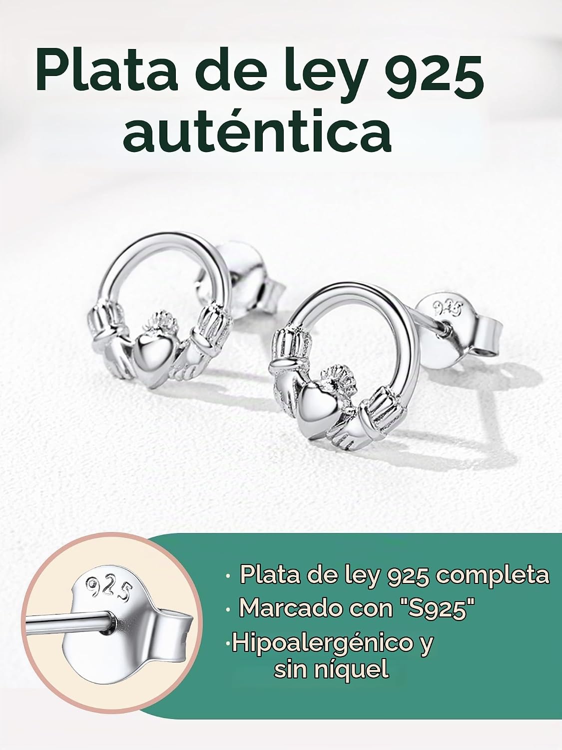ChicSilver Pendientes celtas para mujer de plata de ley hipoalergén...