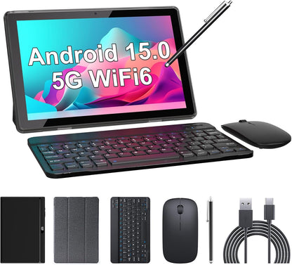 Tableta 2 en 1 Tablets 10 pulgadas Android 15 Tablet Set con Teclad...