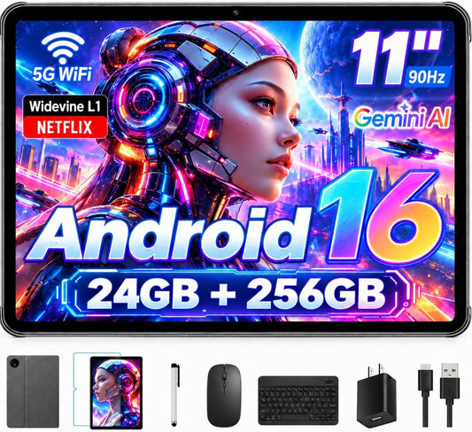 Tablet Android 16 de 11 pulgadas con Gemini AI, T7250 Octa-Core 24G...