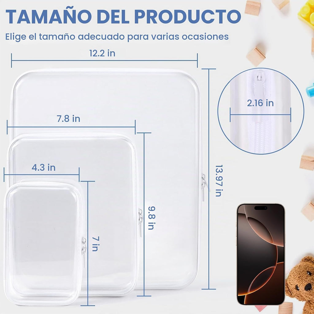 YOPCDJ Funda rígida transparente con cremallera, bolsas transparent...