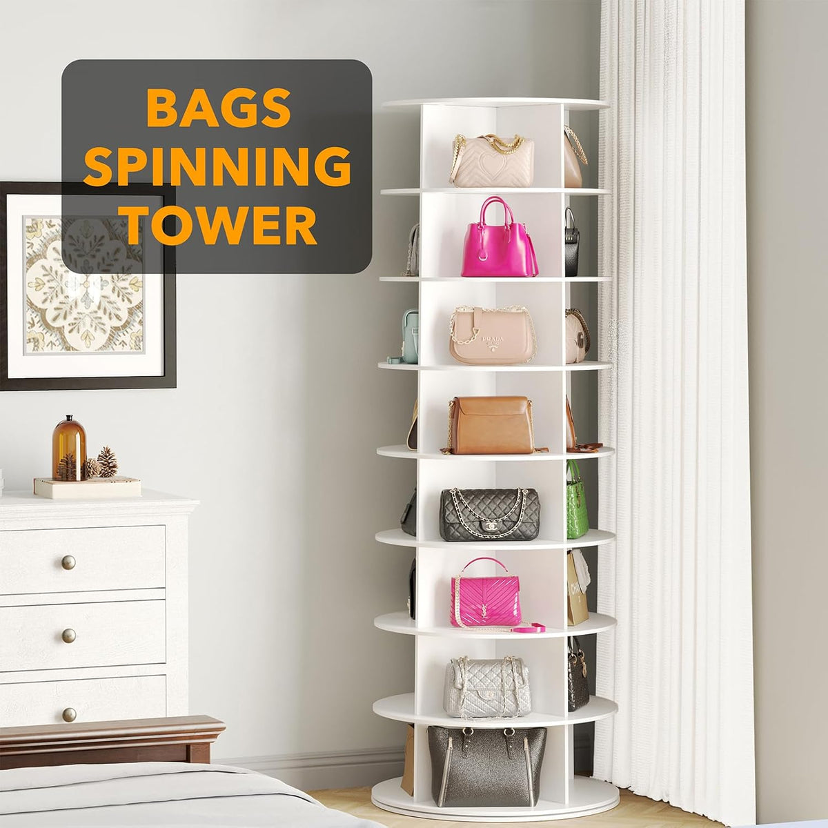 SpaceAid torre giratoria de estante para zapatos de 8 niveles, exhi...