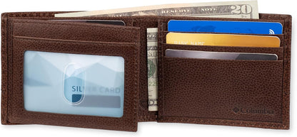 Columbia Billetera de cuero para hombre con ventana de identificaci...