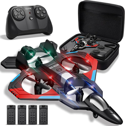 4DRC Aviones RC para niños y adultos, rojo, 4 baterías con estuche...