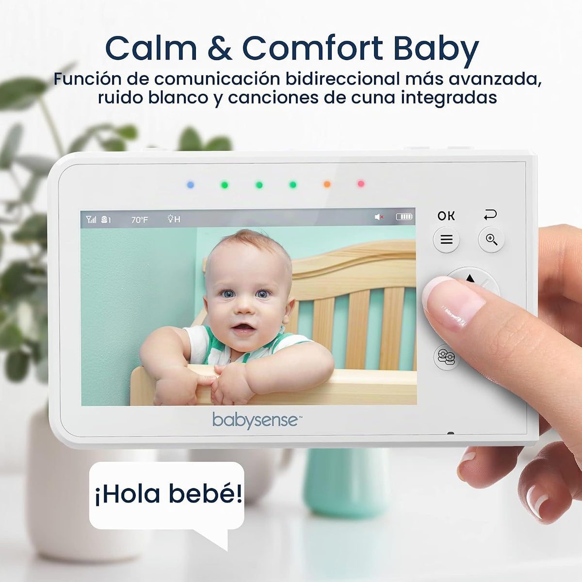 Babysense Monitor de bebé, pantalla dividida de 4.3", monitor d...