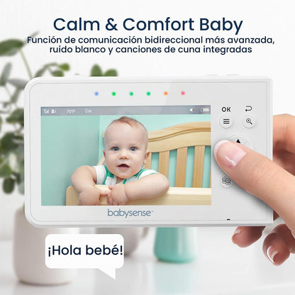 Babysense Monitor de bebé, pantalla dividida de 4.3", monitor d...