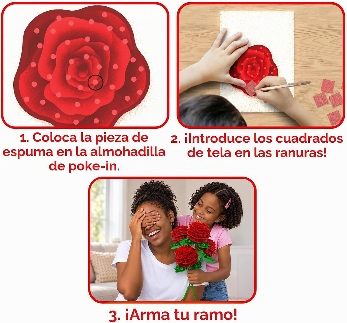 Skillmatics Poke-in Art - Ramo de rosas, kit de manualidades de mad...