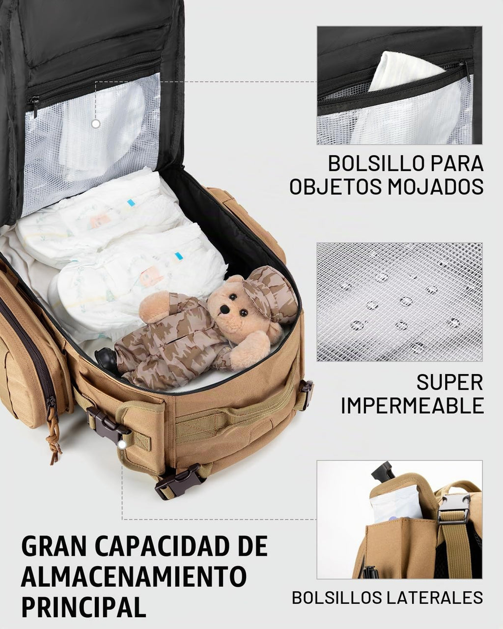 Dinictis Mochila para pañales para papá con cambiador de pañales, c...