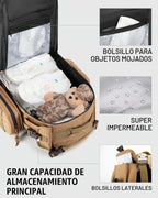 Dinictis Mochila para pañales para papá con cambiador de pañales, c...