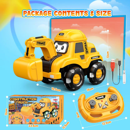 WootoyCar Juguete de excavadora RC para niños pequeños de 2 a 6 año...