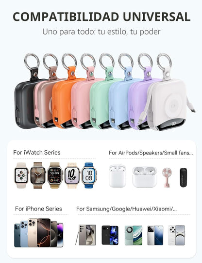 Cargador portátil citicr de 10000 mAh con cables integrados y carga...