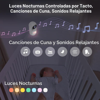 VTech Monitor de bebé con 2 cámaras sin WiFi y pantalla dividida IP...