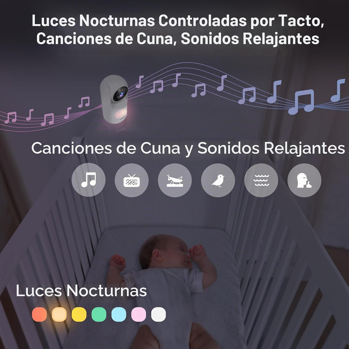 VTech Monitor de video para bebé, HD avanzado Plus, pantalla IPS HD...