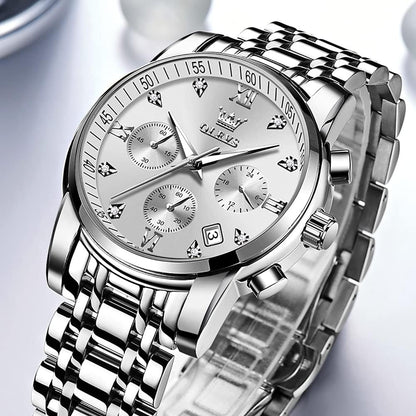OLEVS Relojes para hombre Relojes de cronógrafo de fácil lectura lu...