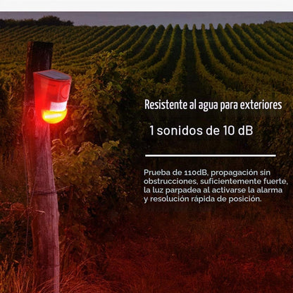 Paquete de 2 sensores de movimiento de alarma solar de sonido y luz...