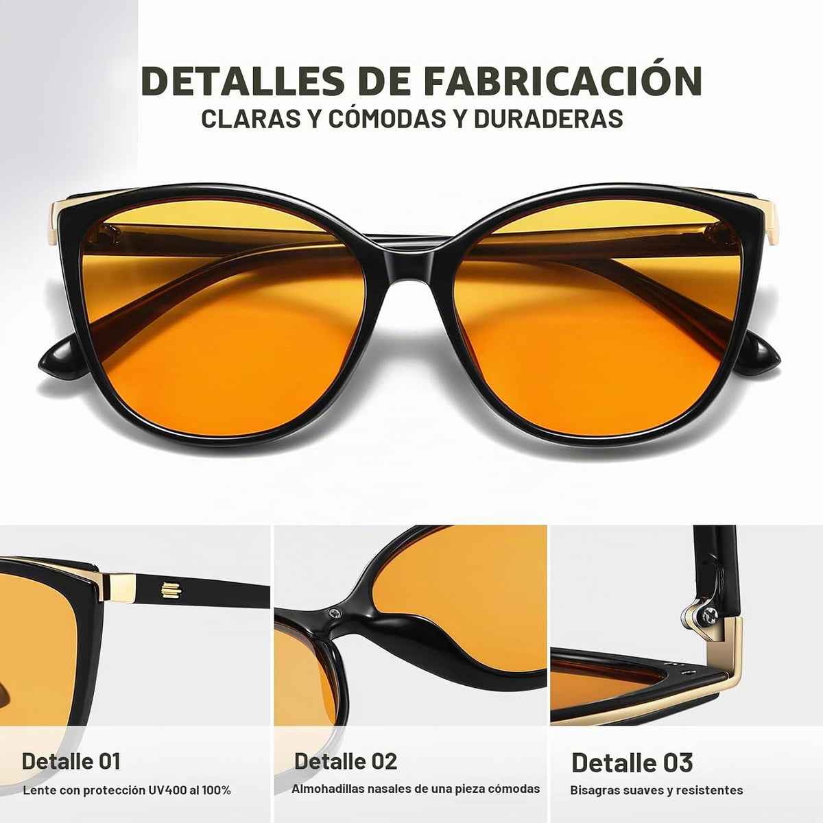 Colrea Gafas de Sol Modernas con Forma de Ojo de Gato para Mujer, E...