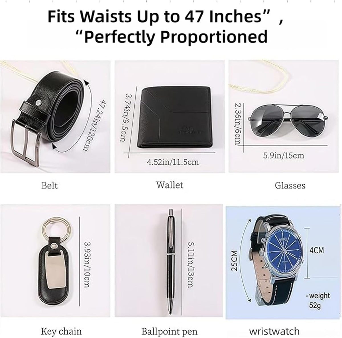 CXLZENGH Juego de regalo para hombre, 6 piezas, reloj, billetera, c...
